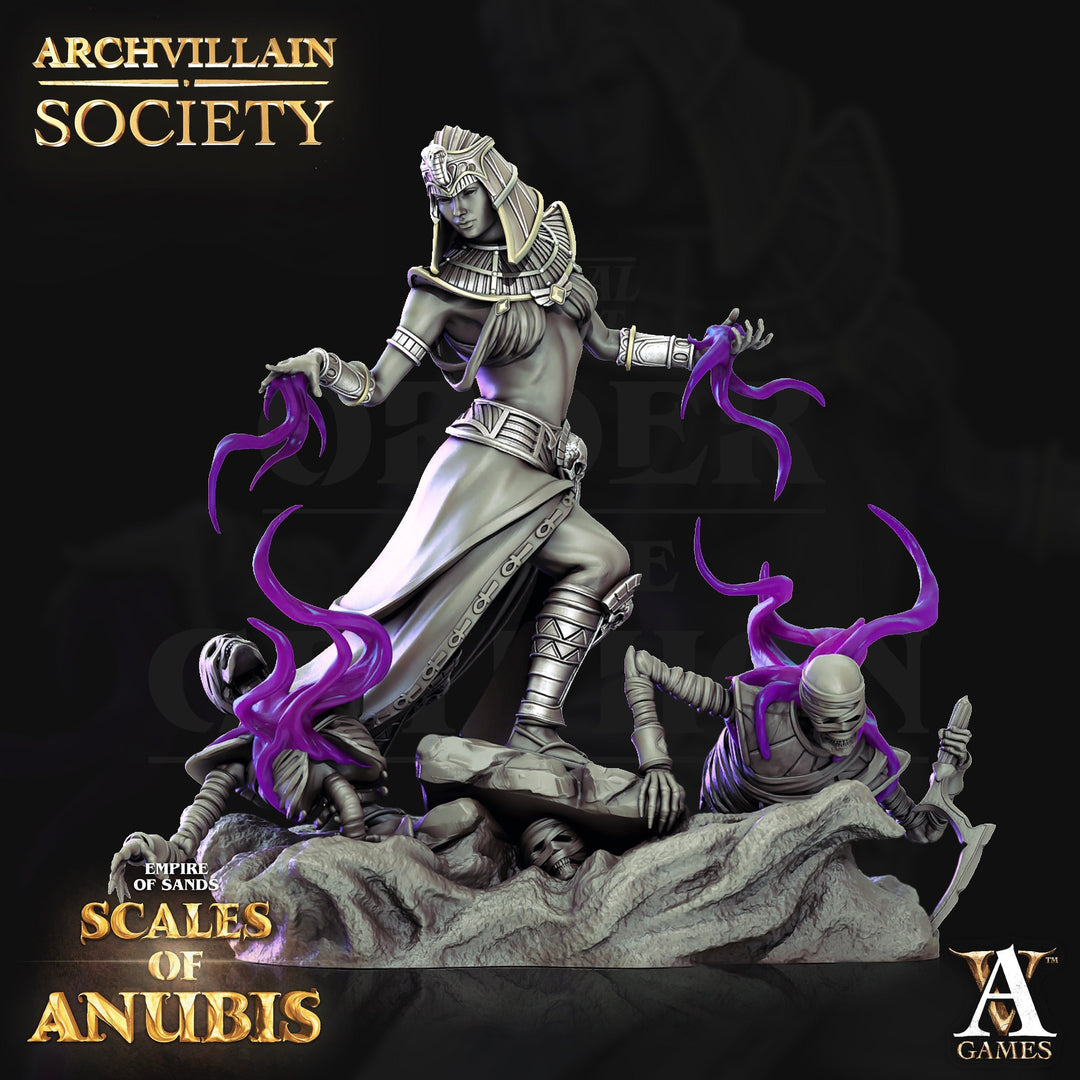Egyptian Necromancer Sorcerer Human Female | 28mm, 32mm, 75mm Scales | Dungeons and Dragons | Pathfinder |