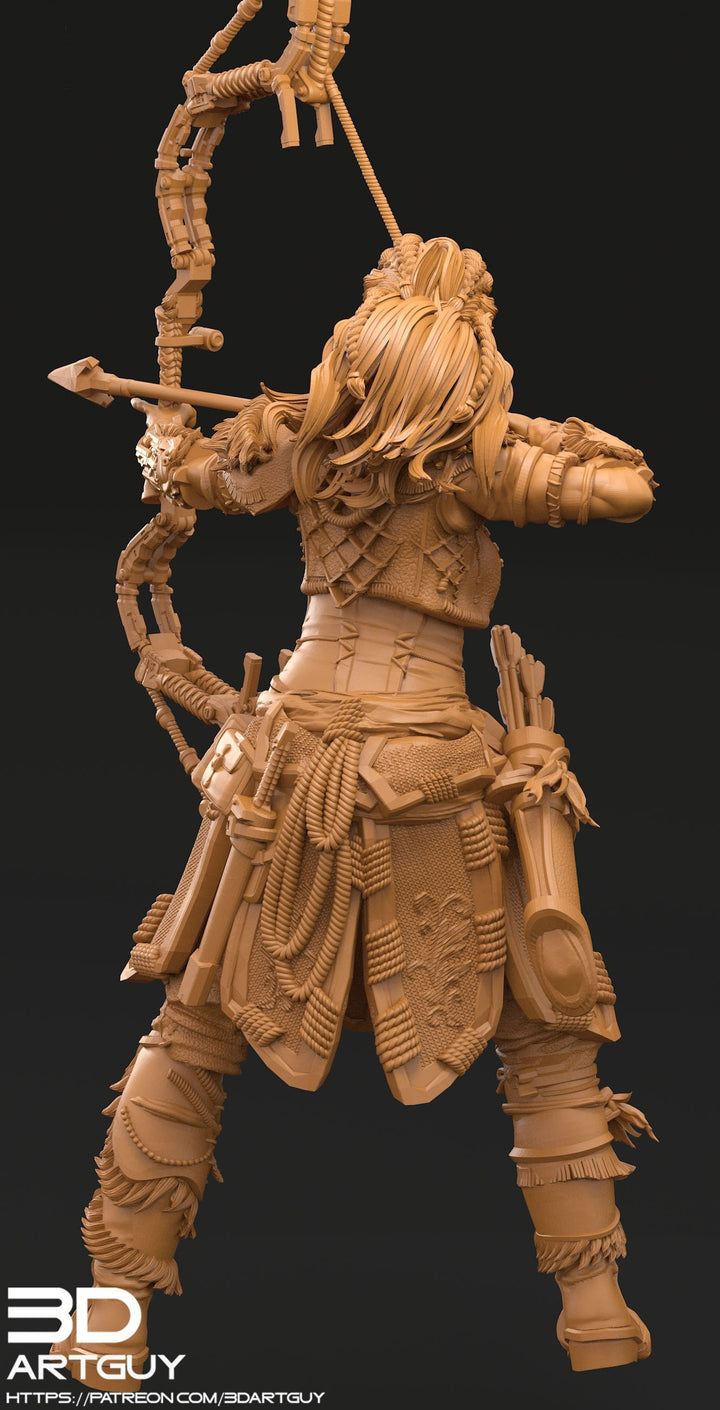 Pinup Female Human Fighter Ranger Archer PC NPC | 50mm &amp; 100mm | Dungeons and Dragons | Pathfinder | 3dArtGuy