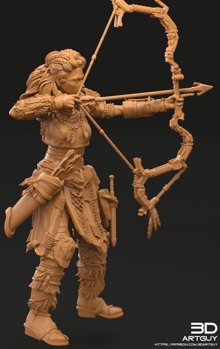 Pinup Female Human Fighter Ranger Archer PC NPC | 50mm &amp; 100mm | Dungeons and Dragons | Pathfinder | 3dArtGuy
