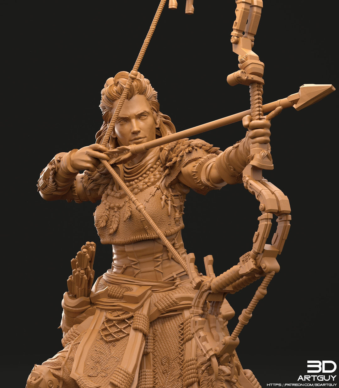 Pinup Female Human Fighter Ranger Archer PC NPC | 50mm & 100mm | Dungeons and Dragons | Pathfinder | 3dArtGuy