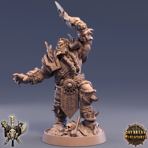Orc Fighter Barbarian Battle Axe | Scales: 28mm | 32mm | 75mm | Megaboss | Dungeons and Dragons | Pathfinder |