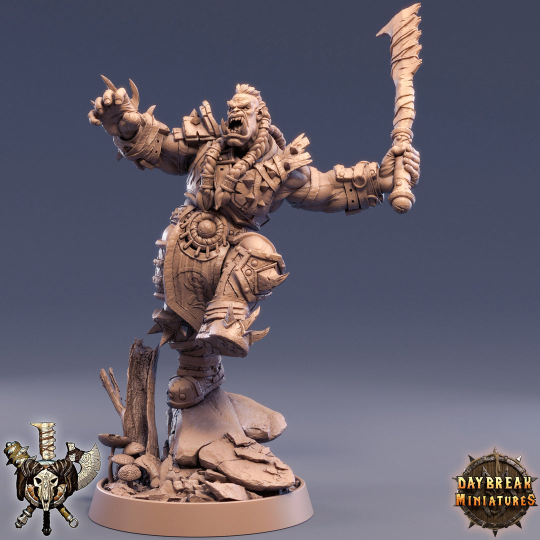 Orc Fighter Barbarian with Great-Cleaver | Scales: 28mm | 32mm |54mm |75mm |100mm Megaboss | Dungeons and Dragons 5e | Pathfinder |