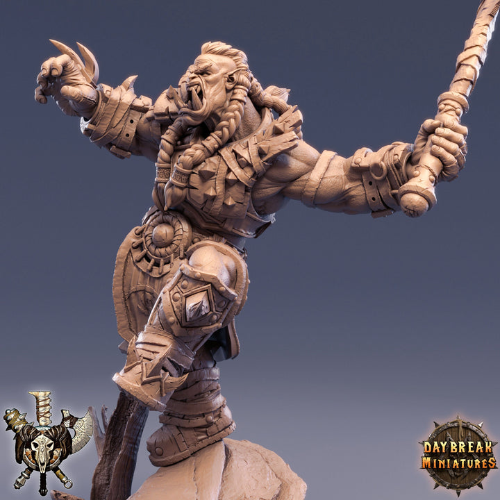 Orc Fighter Barbarian with Great-Cleaver | Scales: 28mm | 32mm |54mm |75mm |100mm Megaboss | Dungeons and Dragons 5e | Pathfinder |