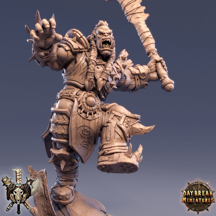 Orc Fighter Barbarian with Great-Cleaver | Scales: 28mm | 32mm |54mm |75mm |100mm Megaboss | Dungeons and Dragons 5e | Pathfinder |