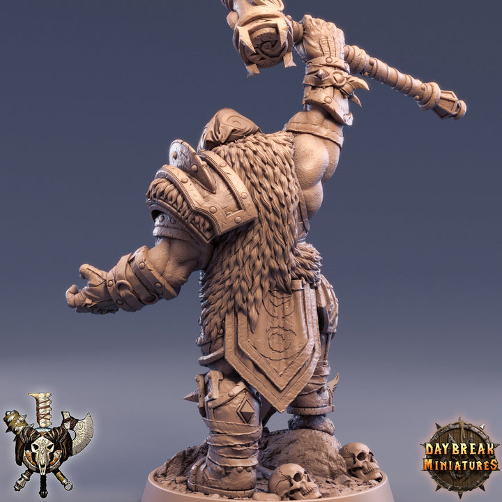 Orc Fighter Shaman Cleric with Battle Hammer | Scales: 28mm | 32mm |54mm |75mm | 100mm Megaboss | Dungeons and Dragons | Pathfinder |