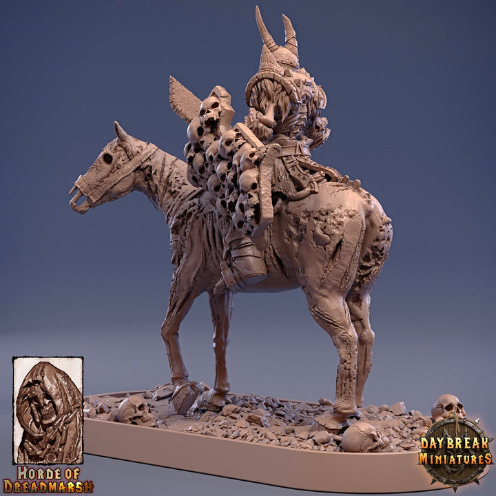 Undead Skeleton Boss Mounted on Undead Horse | 28mm Scale | 32mm Scale | 75mm Scale | Pathfinder | DnD | Strahd