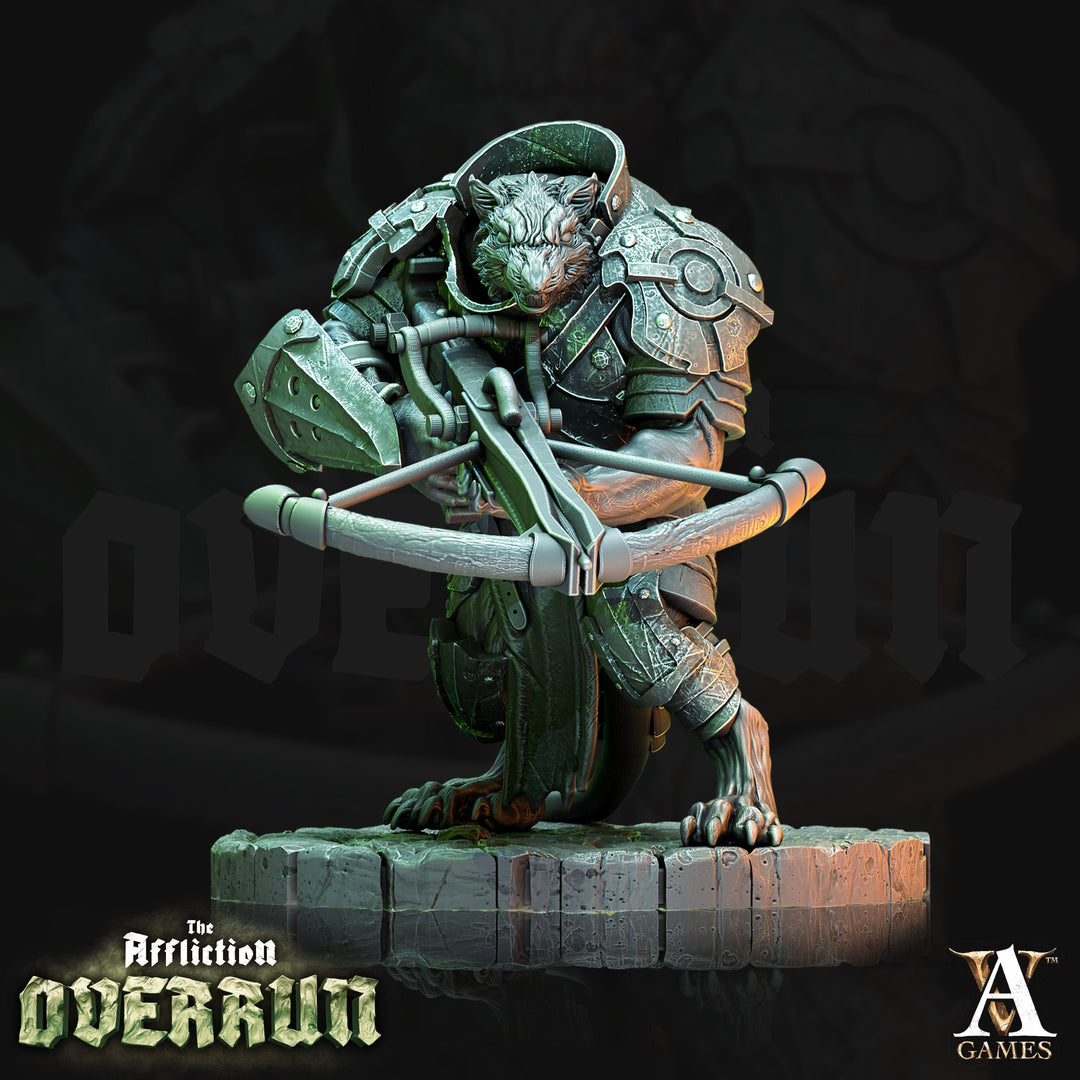 Wererat Crossbow Expert | Resin Miniature | Dungeons and Dragons | 28mm,32mm,75mm Scales | Pathfinder ratfolk | D&D |