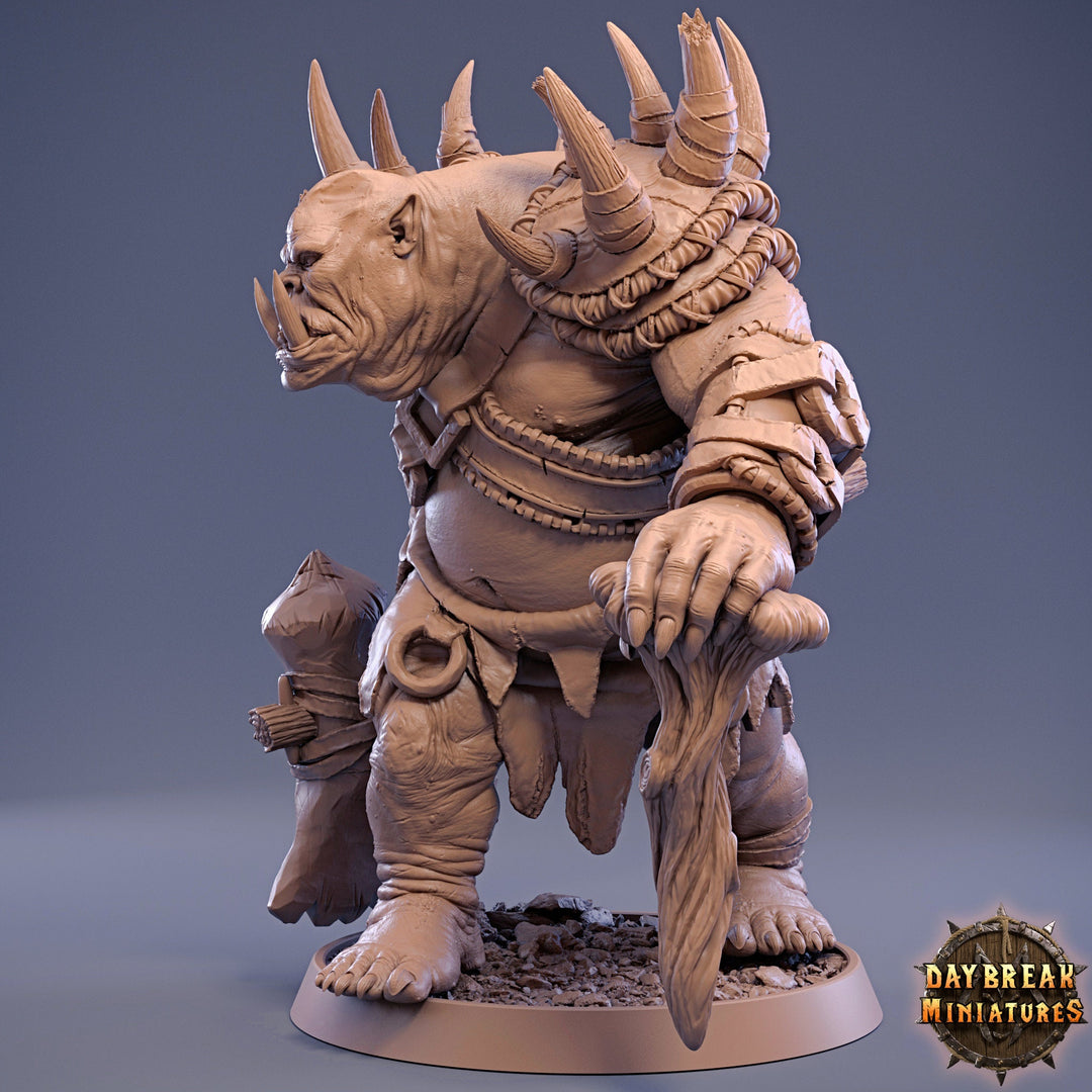 Ogre with Battle Axe | 28mm &amp; 32mm Scale | 73mm Tall | Dungeons and Dragons | Pathfinder Oger | Daybreak Miniatures | Tabletop RPG |
