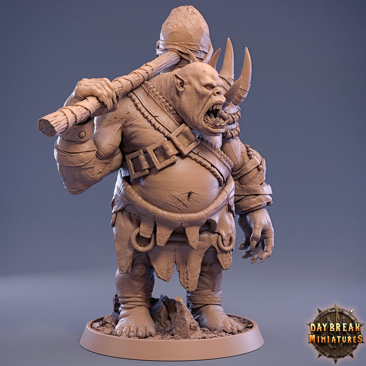 Ogre with Mace | 28mm &amp; 32mm Scale | 73mm Tall | Dungeons and Dragons | Pathfinder Oger | Daybreak Miniatures | Tabletop RPG |
