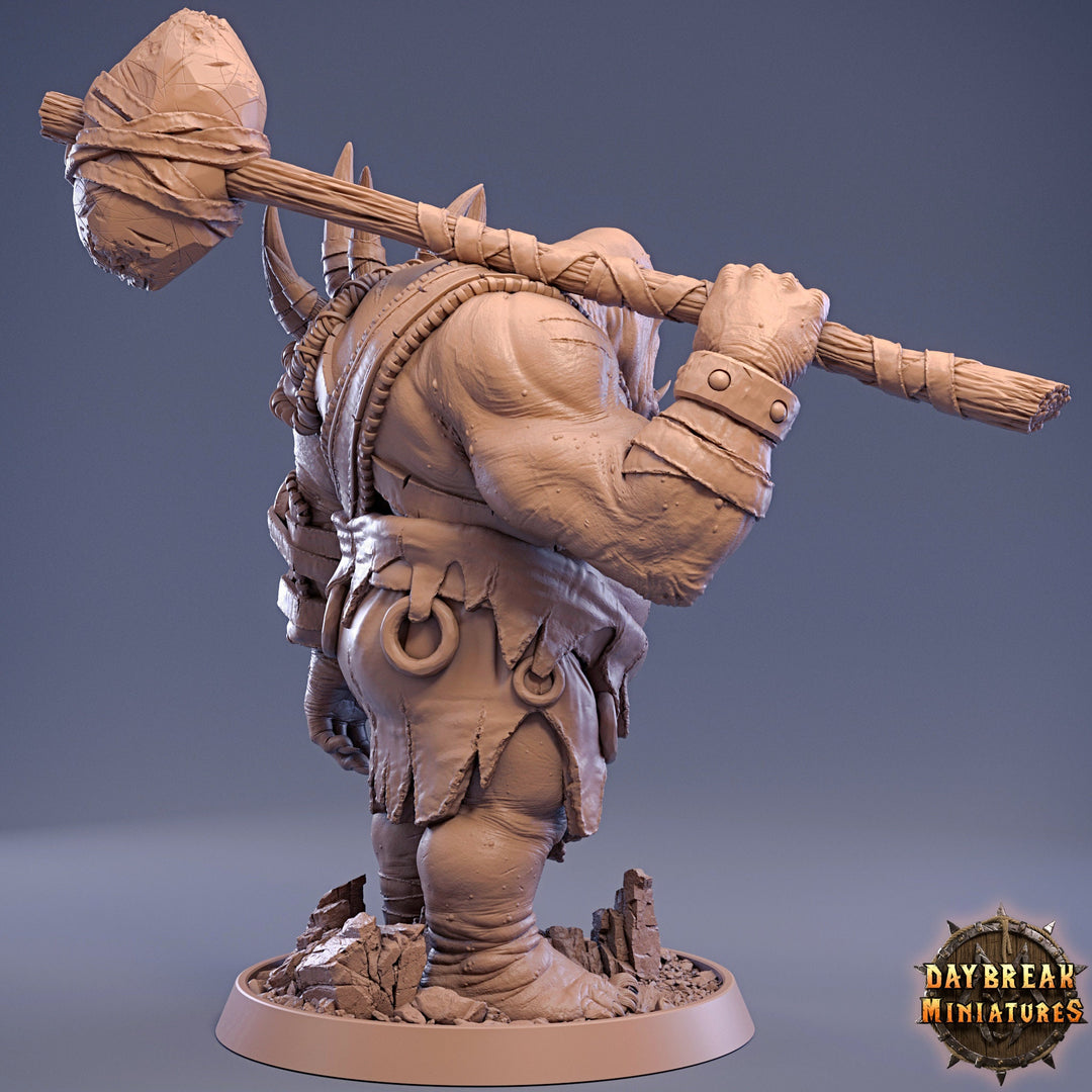 Ogre with Mace | 28mm &amp; 32mm Scale | 73mm Tall | Dungeons and Dragons | Pathfinder Oger | Daybreak Miniatures | Tabletop RPG |
