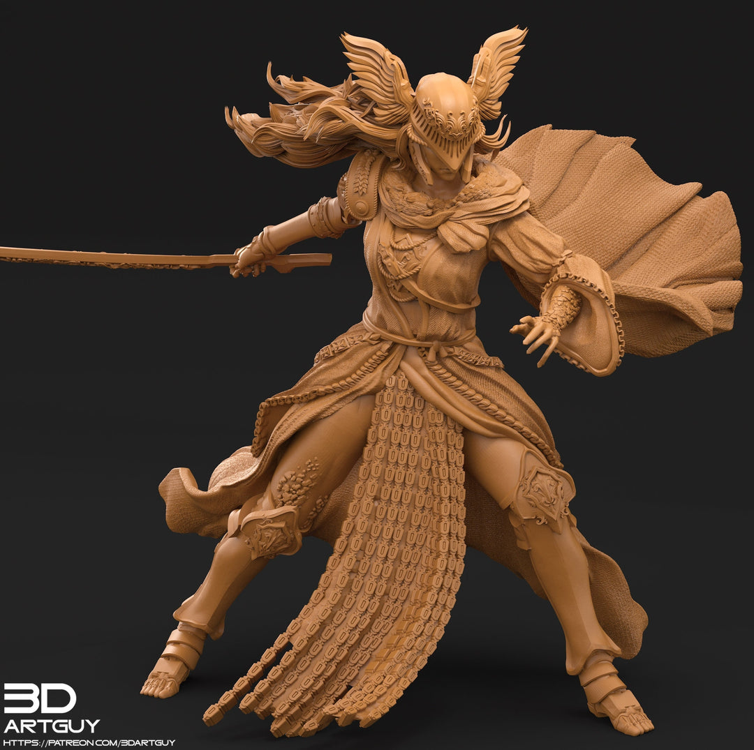 Female Human Fighter SwordMaster Ranger PC NPC | 28mm, 32mm Scales also 50mm & 100mm | Dungeons and Dragons | Pathfinder | 3dArtGuy