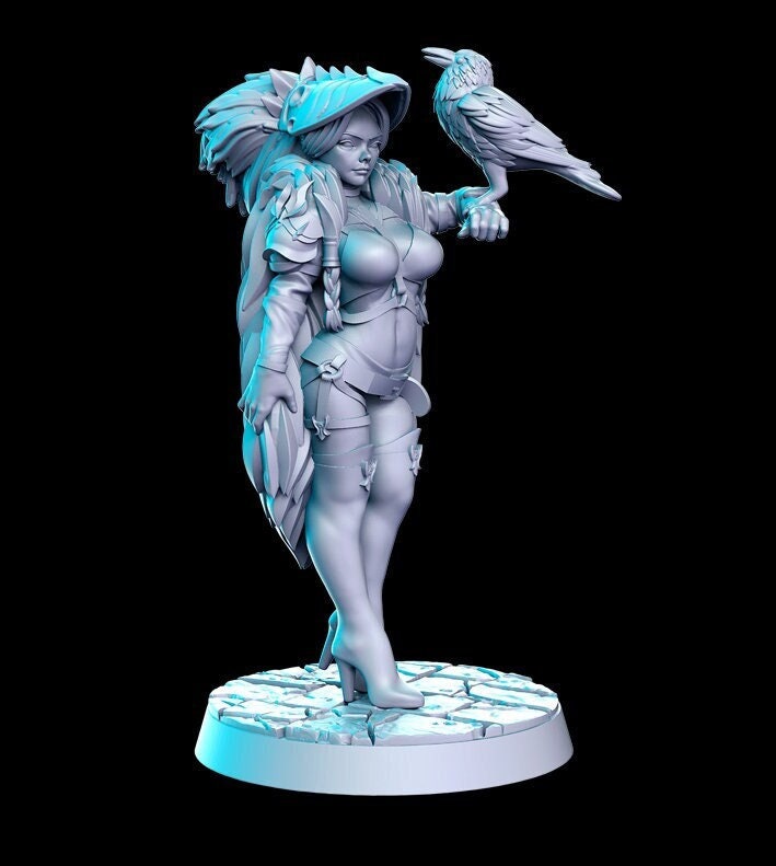 Female Wizard Sexy Pinup | 28mm Scale | 32mm Scale | 75mm Scale - Player Character Mini - Minis - D&D 5e - Pathfinder Sexy Figurine