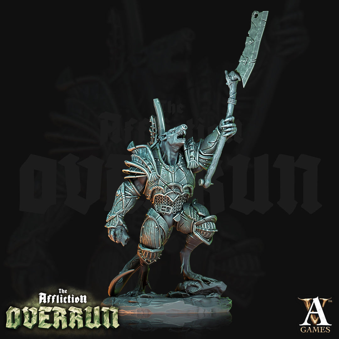 Large Wererat in Heavy Armor Ratfolk | Resin Miniature | Dungeons and Dragons | 28mm,32mm,75mm Scales | Pathfinder | D&amp;D5e |