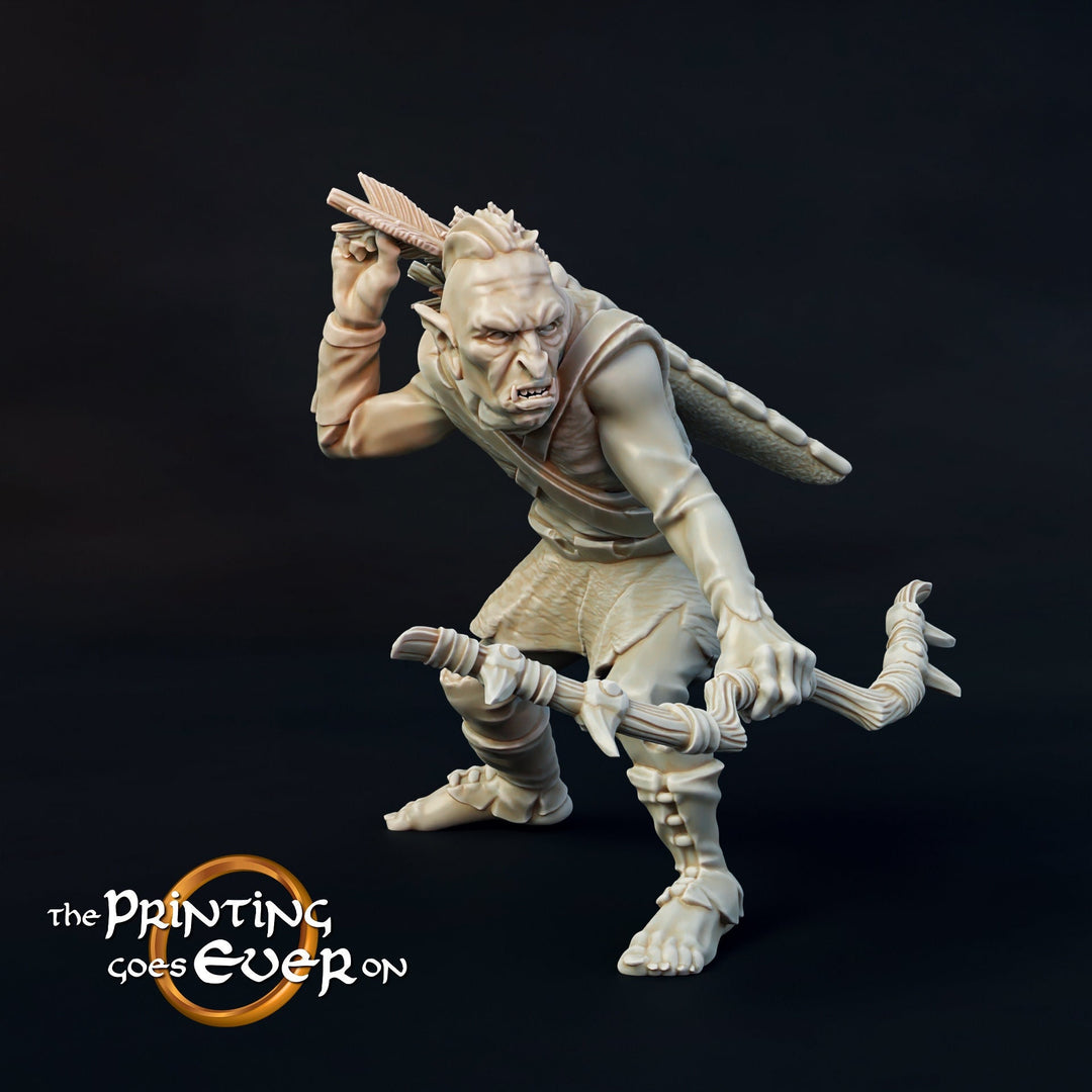 Orc / Half-Orc Fighter Archer Miniature | 28mm Scale | 32mm Scale | 75mm Scale Pathfinder Figure | DnD | Figurine unpainted |