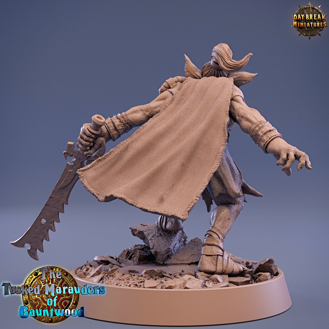 Goblin Sword Fighter | DnD Miniatures | D and D | 28mm, 32mm,54mm,75mm, 100mm scale| Pathfinder | Figure for Painting| Daybreak Miniatures