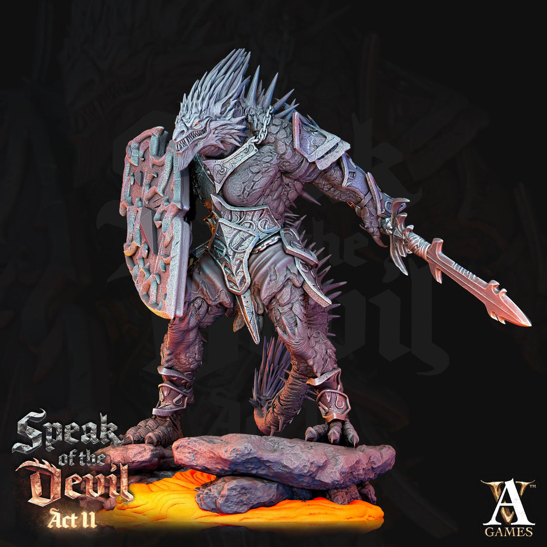 Barbed Devil Resin Miniature/ Dragonborn PC | 28mm,32mm Scale /Large 50mm, Huge 65mm BASE Sizes | Nine Hells | Demon | Dungeons and Dragons|