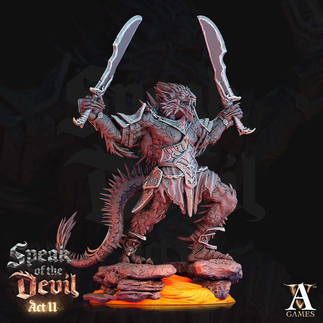 Barbed Devil Resin Miniature/ Dragonborn PC | 28mm,32mm Scale /Large 50mm, Huge 65mm BASE Sizes | Nine Hells | Demon | Dungeons and Dragons|