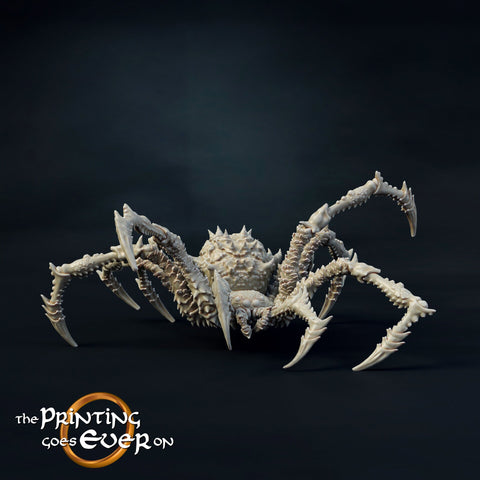 Giant Spider | Miniature |28mm Scale/32mm Scale/54mm/75mm Scale |Pathfinder Figure | DnD 5E | Figurine unpainted | The Printing Goes Ever On