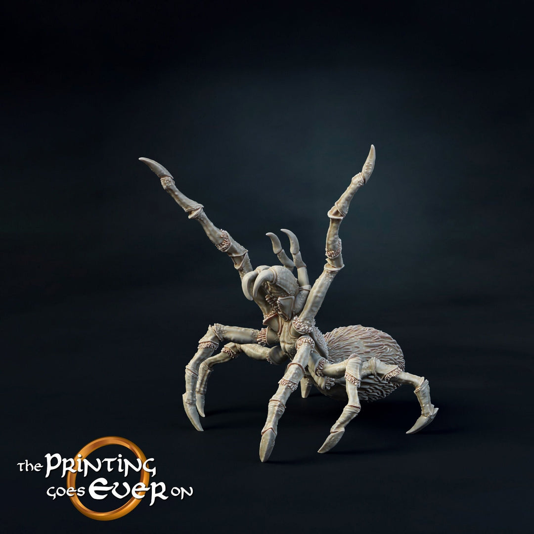 Giant Spider | Miniature |28mm Scale/32mm Scale/54mm/75mm Scale |Pathfinder Figure | DnD 5E | Figurine unpainted | The Printing Goes Ever On