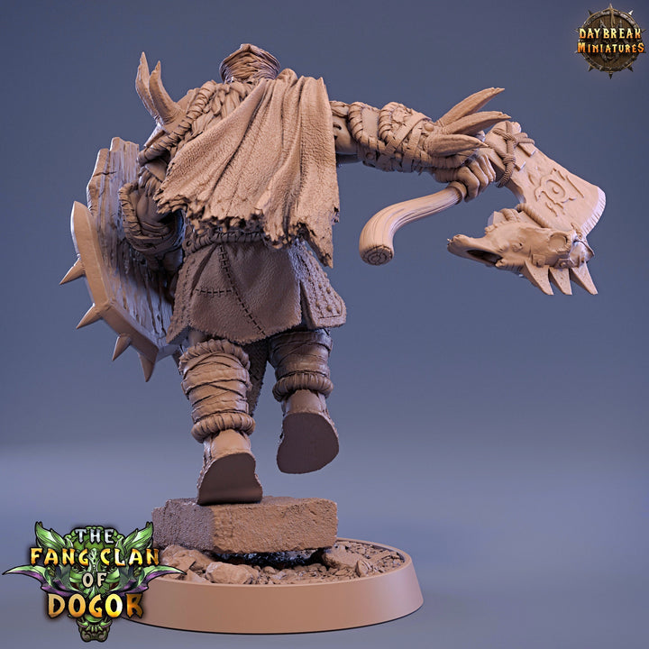 Bugbear Fighter Warrior Barbarian Axe &amp; Shield | Scales 28mm|32mm |75mm | Megaboss | Dungeons and Dragons |Pathfinder |Daybreak Miniatures
