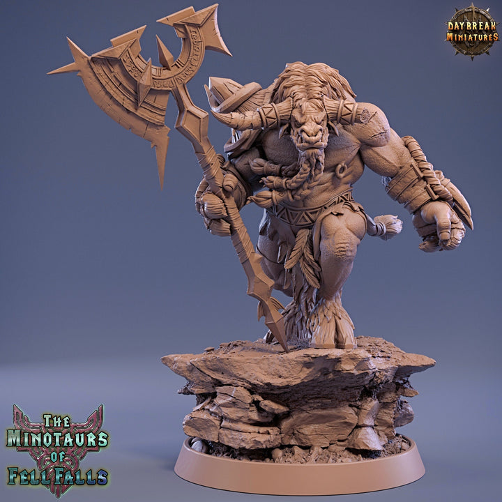 Minotaur Warrior War Chief | Scales: 28mm | 32mm | 75mm | D&amp;D 5e Megaboss | Dungeons and Dragons | Pathfinder | Daybreak Miniatures