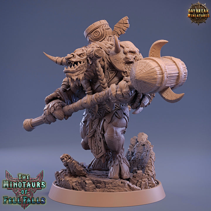 Minotaur Warrior War Chief | Scales: 28mm | 32mm | 75mm | D&amp;D 5e Megaboss | Dungeons and Dragons | Pathfinder | Daybreak Miniatures