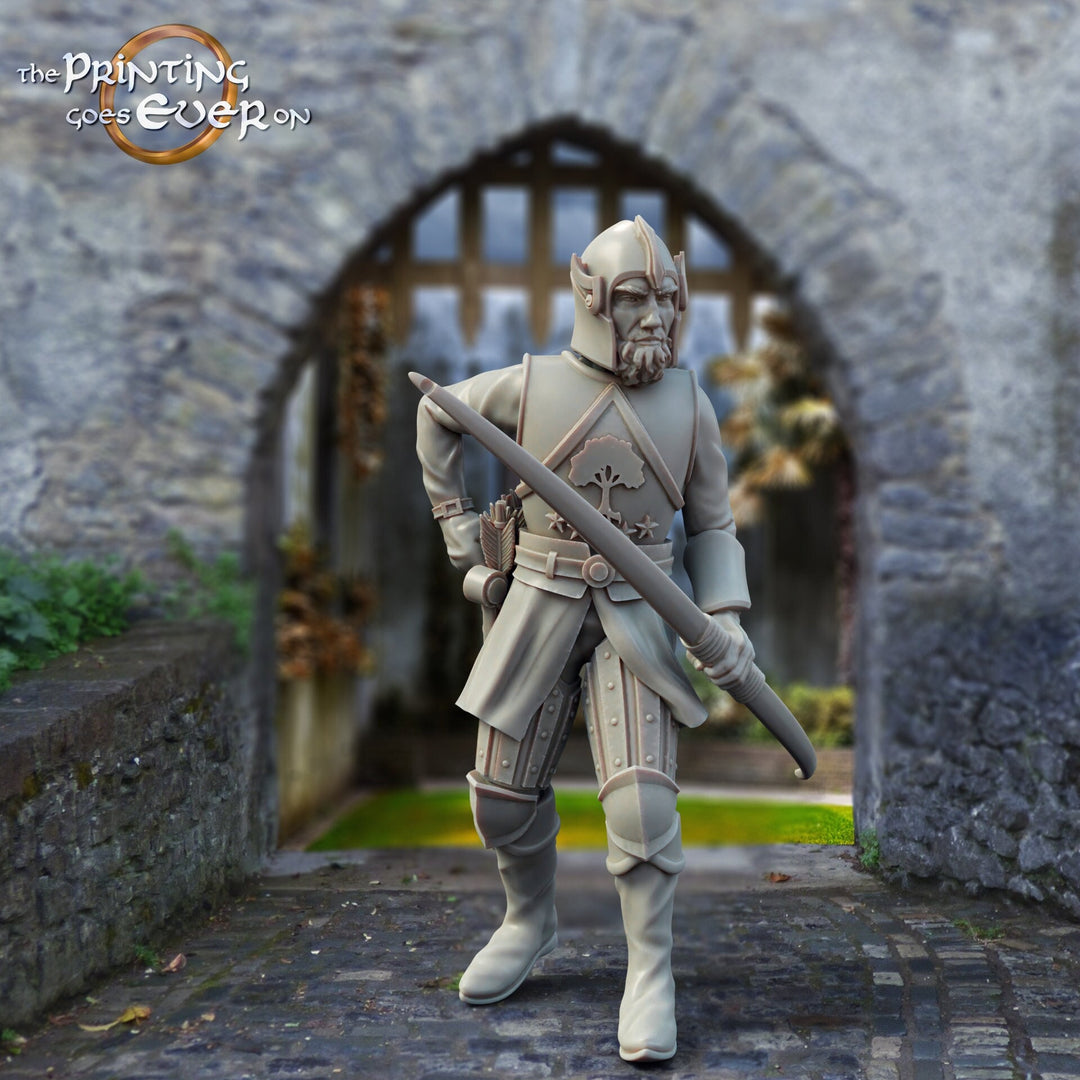 Human Soldier Paladin Fighter with Bow and Arrows | 28mm, 32mm, 75mm Scales | Pathfinder Figure | DnD 5e | The Printing Goes Ever On | |
