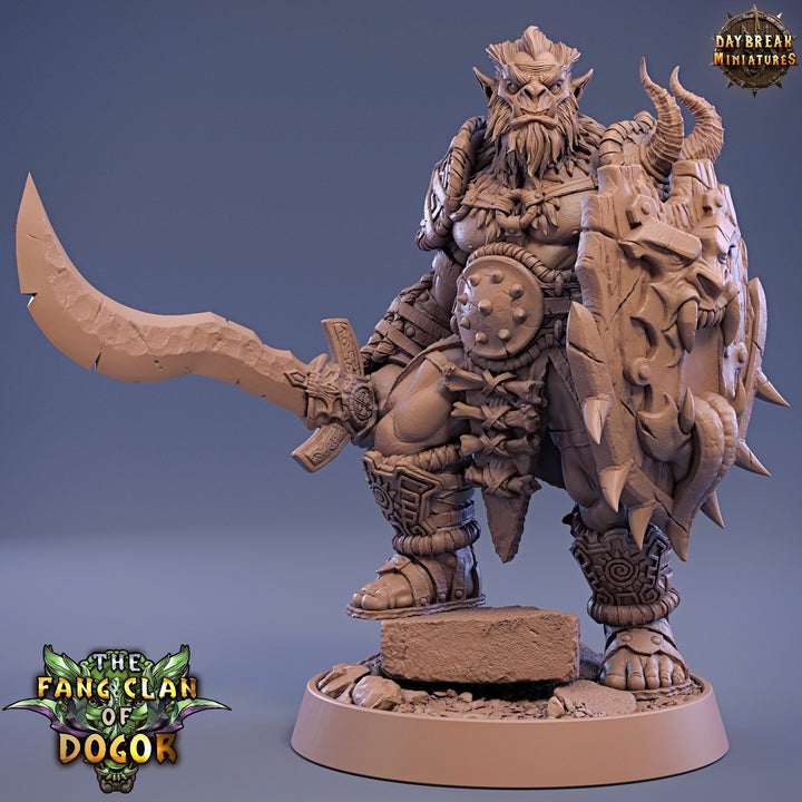Bugbear Fighter Warrior Barbarian Sword &amp; Shield | Scales 28mm|32mm |75mm | Megaboss | Dungeons and Dragons |Pathfinder |Daybreak Miniatures