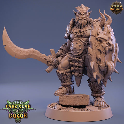 Bugbear Fighter Warrior Barbarian Sword & Shield | Scales 28mm|32mm |75mm | Megaboss | Dungeons and Dragons |Pathfinder |Daybreak Miniatures
