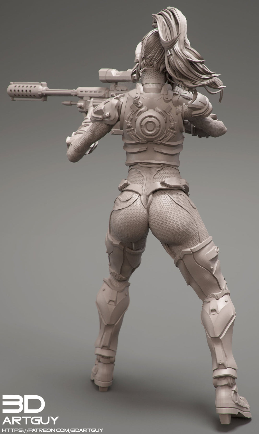 Female Sniper | 28mm, 32mm Scales also 50mm and 100mm | Sci-Fi miniatures | Fan Art