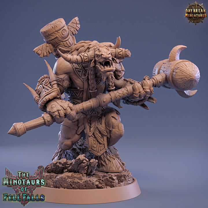 Minotaur Warrior War Chief | Scales: 28mm | 32mm | 75mm | D&amp;D 5e Megaboss | Dungeons and Dragons | Pathfinder | Daybreak Miniatures