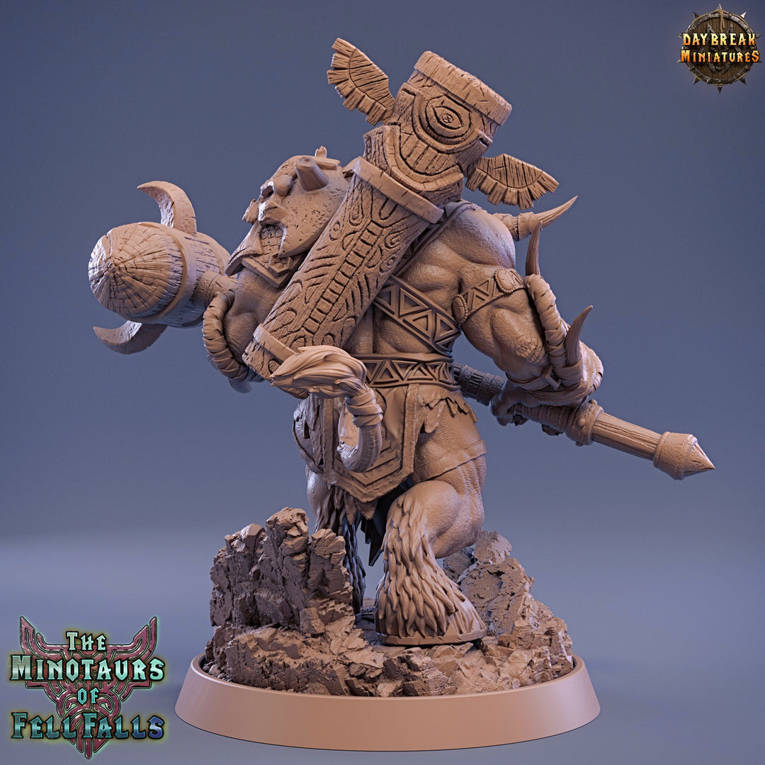 Minotaur Warrior War Chief | Scales: 28mm | 32mm | 75mm | D&amp;D 5e Megaboss | Dungeons and Dragons | Pathfinder | Daybreak Miniatures