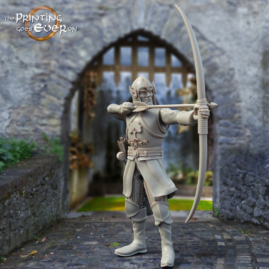 Human Soldier Paladin Fighter with Bow and Arrows | 28mm, 32mm, 75mm Scales | Pathfinder Figure | DnD 5e | The Printing Goes Ever On | |