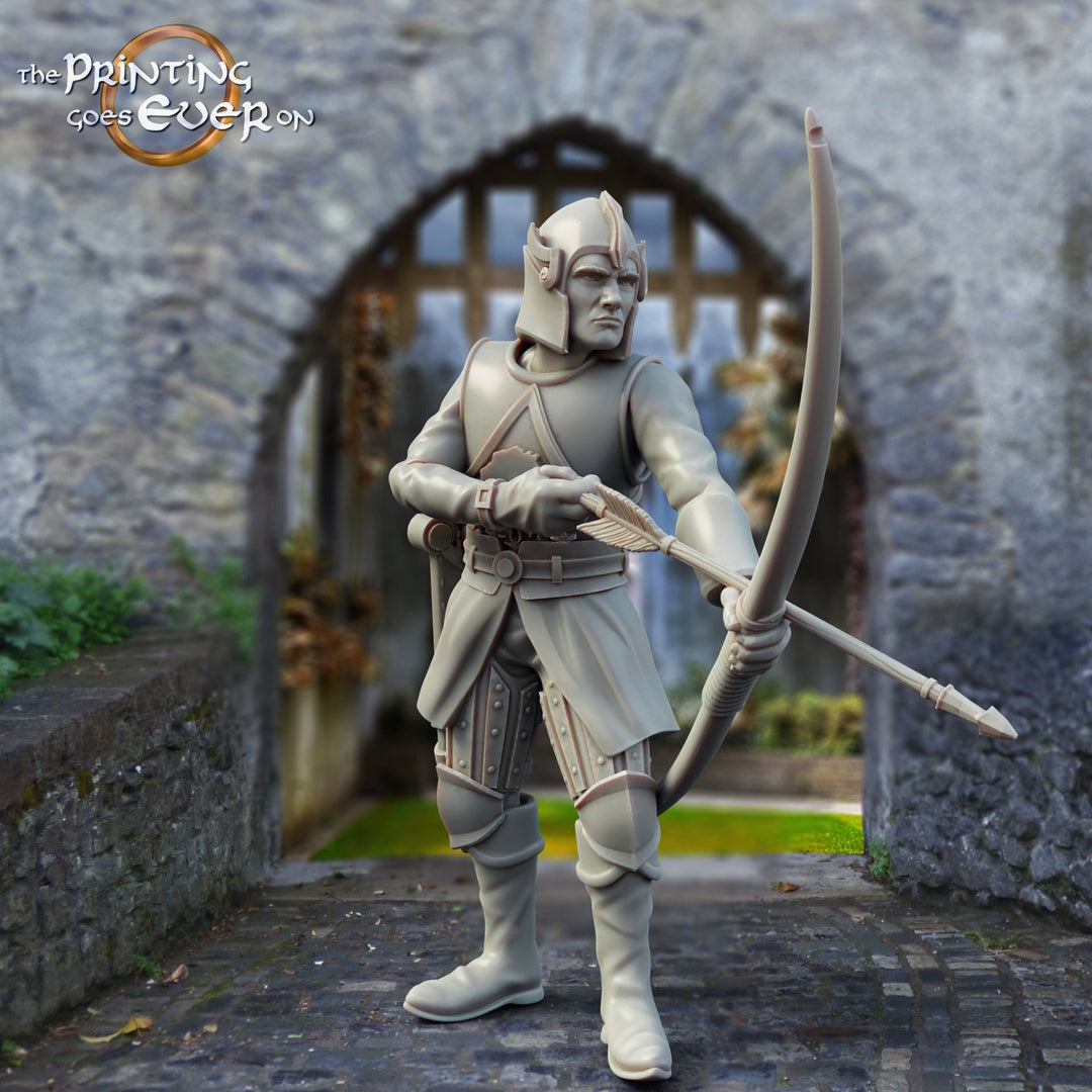 Human Soldier Paladin Fighter with Bow and Arrows | 28mm,32mm,54mm,75mm,100m Scale|Pathfinder Figure | DnD 5e |The Printing Goes Ever On | |