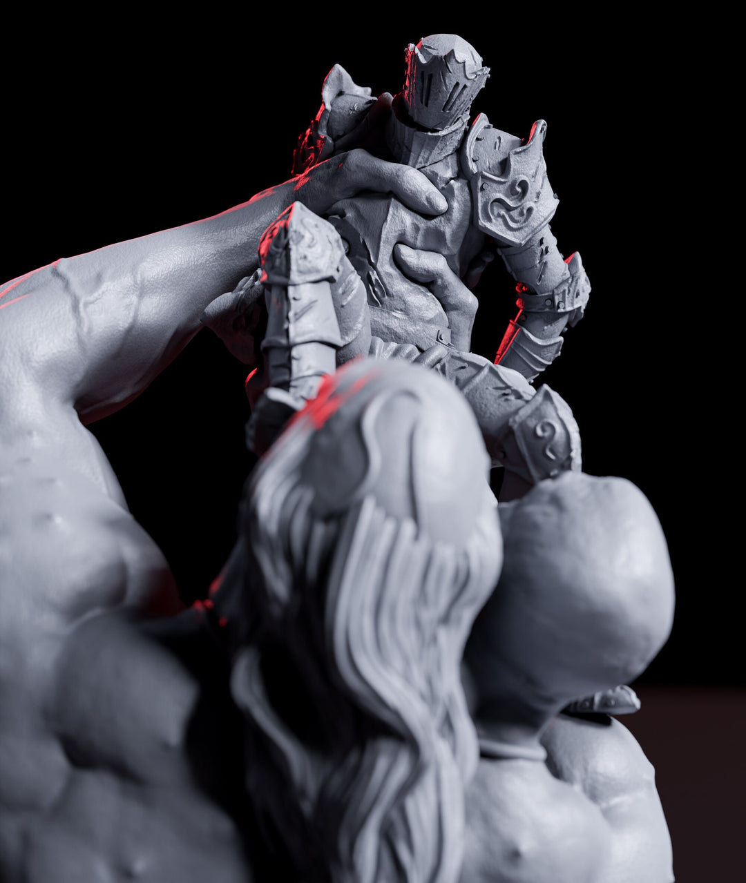 Ettin Giant fighting Paladin Fighter | 28mm &amp; 32mm Scale | 97mm Tall | Dungeons and Dragons | Pathfinder Oger | Flesh of Gods| Tabletop RPG|