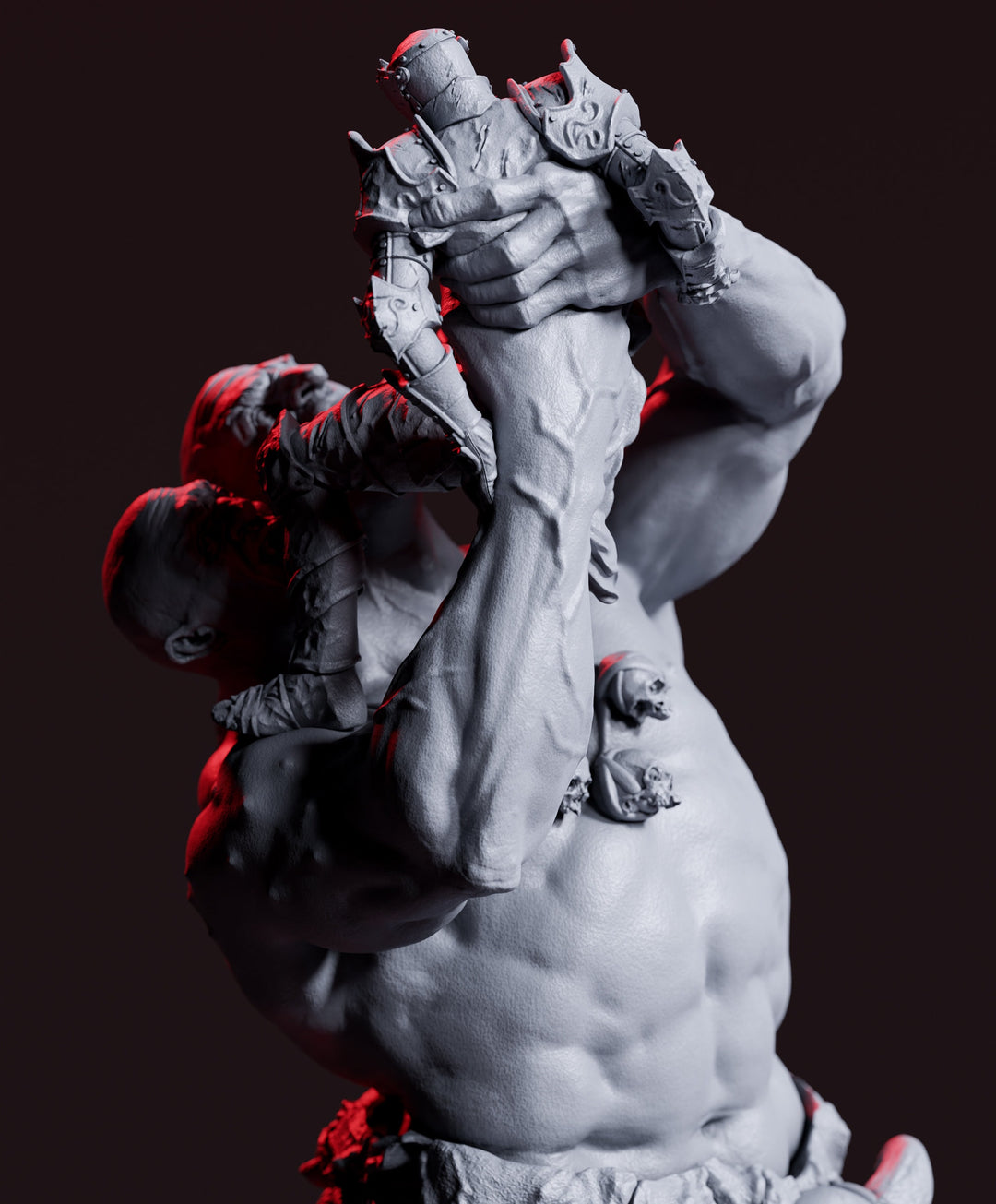 Ettin Giant fighting Paladin Fighter | 28mm &amp; 32mm Scale | 97mm Tall | Dungeons and Dragons | Pathfinder Oger | Flesh of Gods| Tabletop RPG|