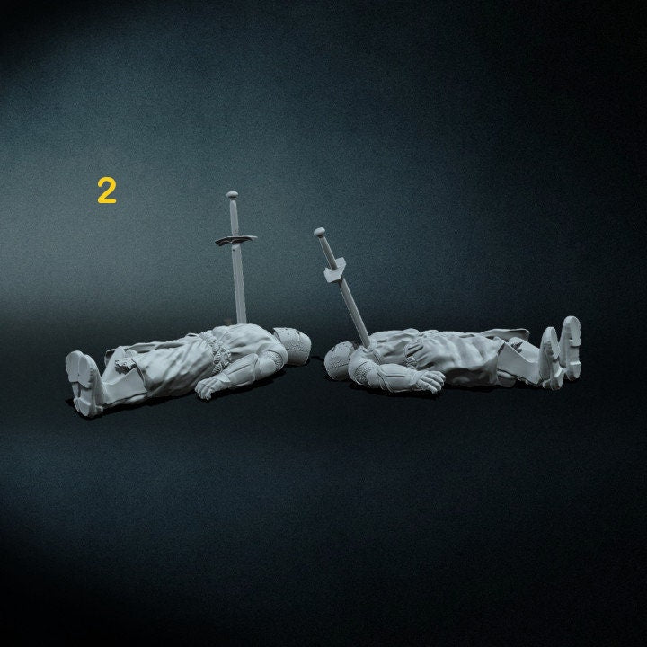 Dead Paladins, Knights with Horses Set or Parts | Miniatures 28mm,32mm,75mm Scales | Dungeons and Dragons | Pathfinder |Figure for Painting|