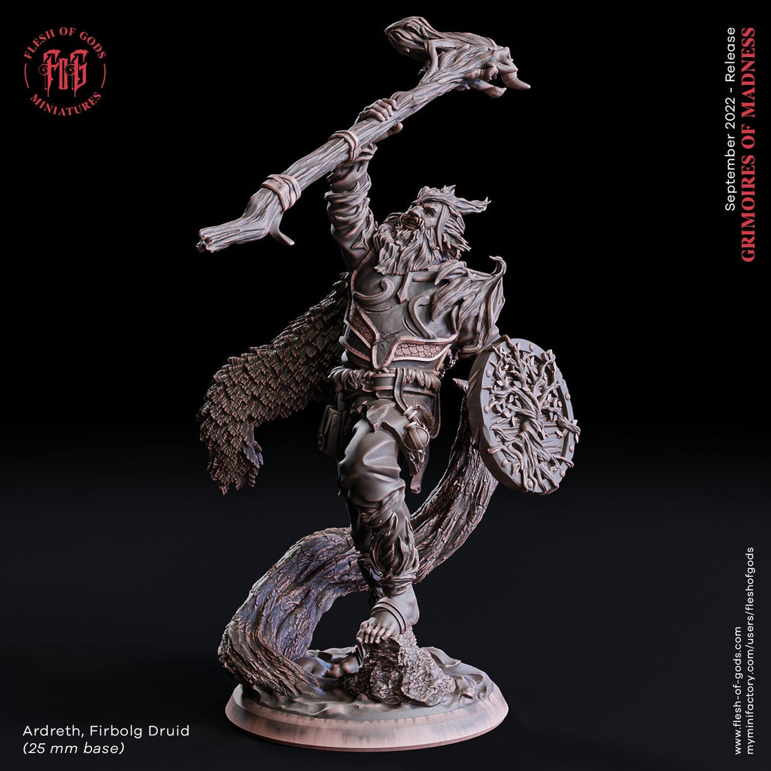 Firbolg Druid PC / NPC | 28mm Scale | 32mm Scale | 75mm Scale - Player Character Mini - D&D 5e - Pathfinder Figurine FOG