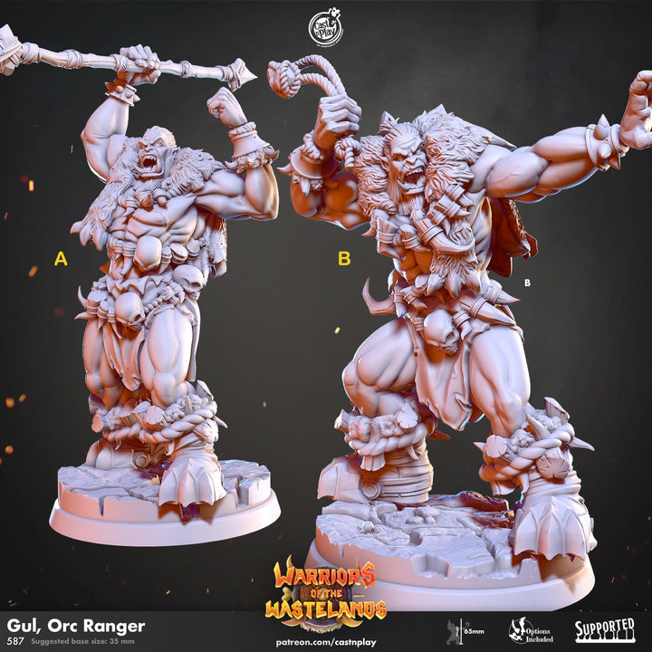 Orc Rangers, Orc barbarian | 28mm | 32mm | 75mm tall | Megaboss | Dungeons and Dragons Pathfinder |