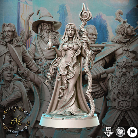 Female Elf Wizard Forest Witch | 28mm Scale | 32mm Scale | 75mm Scale - Player Character Mini - Minis - D&D 5e - Pathfinder Sexy Figurine