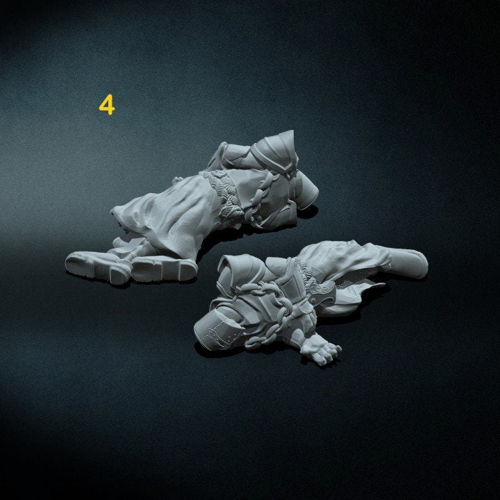 Dead Paladins, Knights with Horses Set or Parts | Miniatures 28mm,32mm,75mm Scales | Dungeons and Dragons | Pathfinder |Figure for Painting|