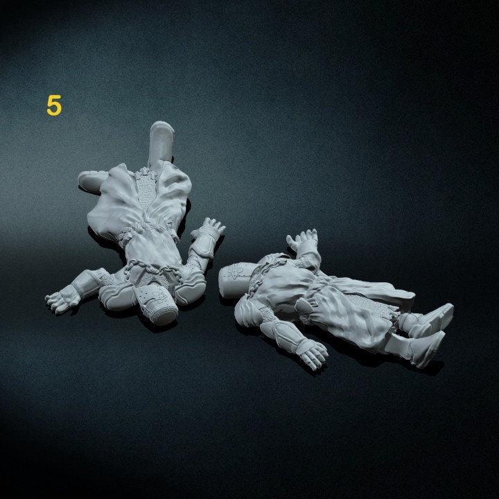 Dead Paladins, Knights with Horses Set or Parts | Miniatures 28mm,32mm,75mm Scales | Dungeons and Dragons | Pathfinder |Figure for Painting|