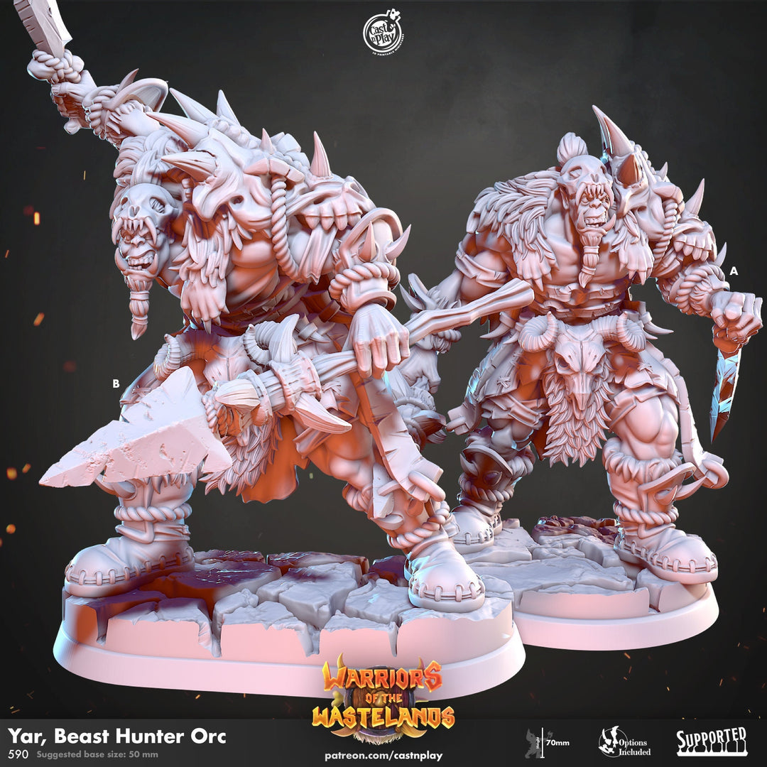 Orc Warriors, Orc barbarian | 28mm | 32mm | 75mm tall | Megaboss | Dungeons and Dragons Pathfinder |Cast N Play