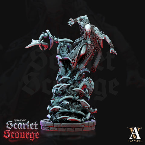 Vampire Count Evil Vermilach | 28mm, 32mm, 75mm Scale | Undead Dungeons and Dragons 5e Miniatures | Pathfinder | Archvillain games