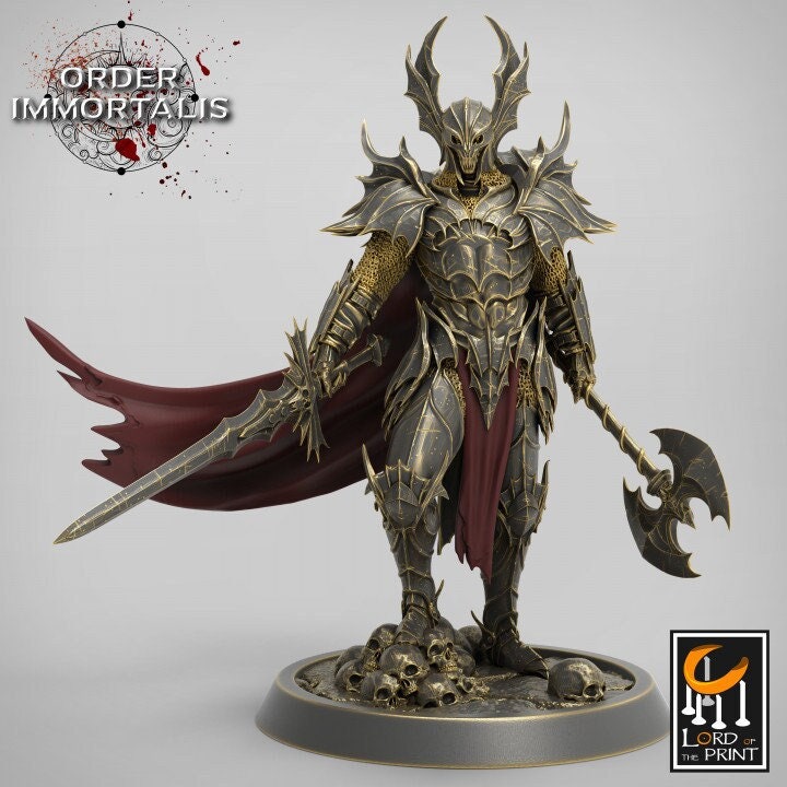 Oathbreaker Paladin, Chaos Knight, Vampire Knight Unpainted Miniature | 28mm, 32mm,54mm, 75mm, 100mm Scales |D and D| Pathfinder |