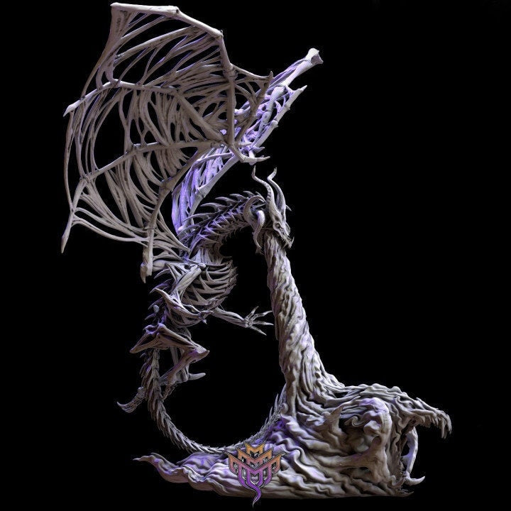 DracoLich Flying Breath Weapon Dragon |Mature &amp; Ancient sizes 180mm High, 100mm Base | Dragon Statue | Figurine | Dungeons and Dragons 5e