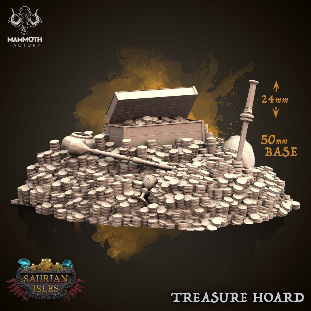 Treasure Hoard Prop Scatter Terrain Resin Scenery, D&D, Wargaming,Tabletop | 28mm, 32mm, 75mm Scales|Dungeons and Dragons| Mammoth Factory