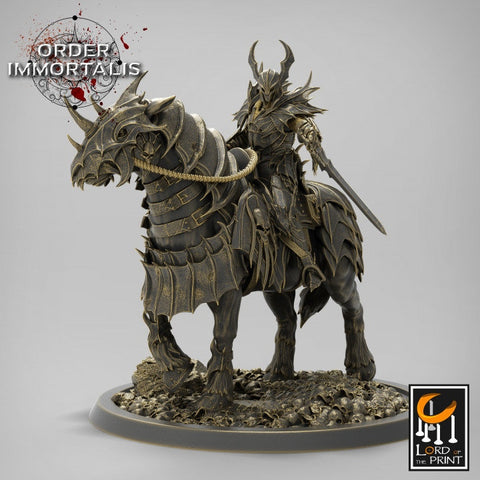 Oathbreaker Paladin Chaos Knight Mounted Cavalry | Set or Individual minis | Dungeons and Dragons 5e | 28mm,32mm,75mm Scale | Pathfinder |