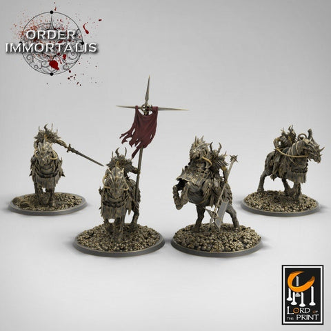 Oathbreaker Paladin Chaos Knight Mounted Cavalry | Set or Individual minis | Dungeons and Dragons 5e | 28mm,32mm,75mm Scale | Pathfinder |