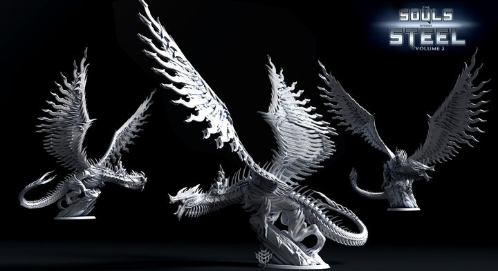 Chardalyn Dragon, Steel Dragon Construct with Warforged Rider Option | Mature &amp; Ancient sizes 265mm High | Figurine |Dungeons and Dragons 5e
